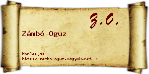 Zámbó Oguz névjegykártya